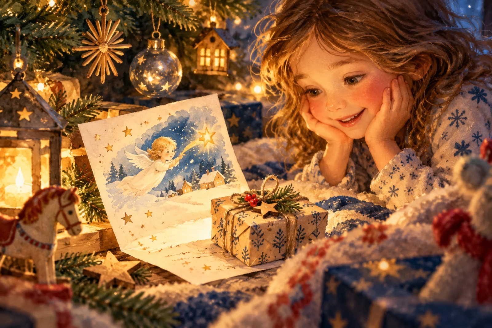 Krátké vánoční vzkazy a dárky u adventního věnce